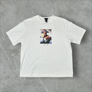 2Pac Tupac Shakur Rap Hip-Hop Size Large Loose Fit White Short Sleeve T-Shirt